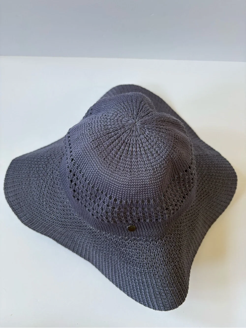 Horny Toad Packable Wide Brim Sun Hat Travel‎ Garden Hike Blue Knit Mesh Resort